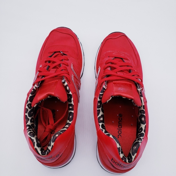 red new balance with cheetah print